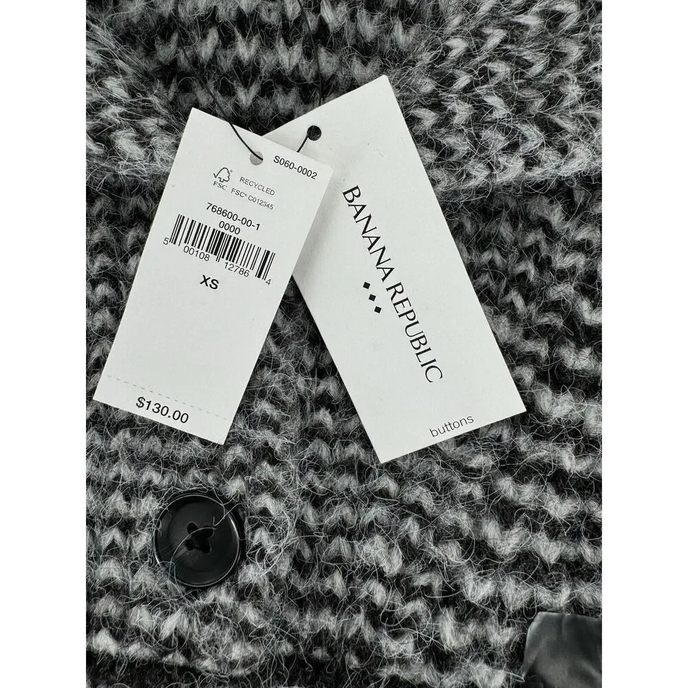 Banana Republic Sweater Sz XS Johnny Collar Wool Striped Preppy Old Money​ - Picture 5 of 14